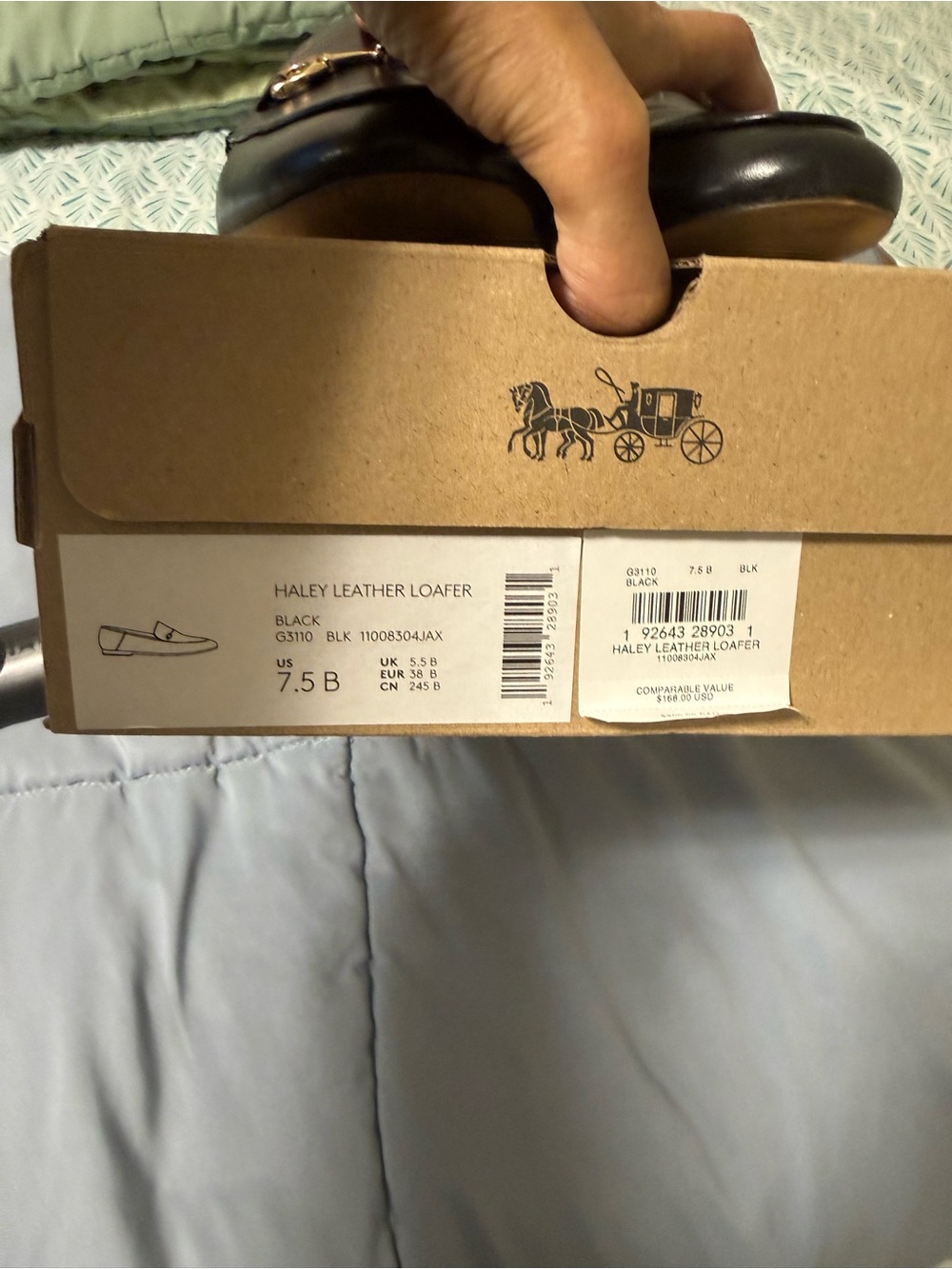 Coach Black Leather Haley Loafers with Gold Accent - Picture 2 of 5